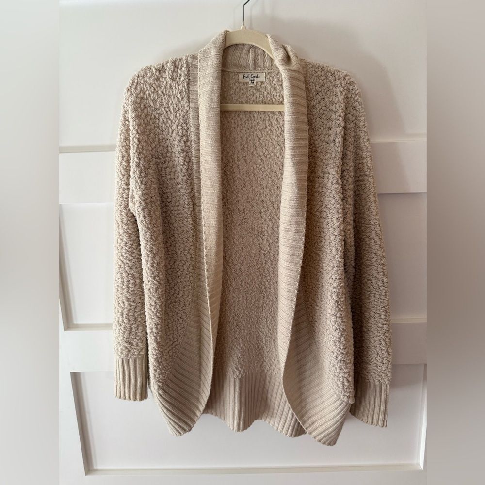 Full Circle Trends chunky popcorn sweater cardigan size M